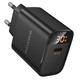Мережевий зарядний пристрій BOROFONE BA97A Ilustre single-port PD30W charger with digital display (EU) Black - зображення 3
