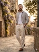 Мужские льняные штаны Marks & Spencer, р. 30/31, Regular Fit, цвет бежевый - изображение 1