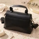Люксовая сумка для женщин с короткой ручкой из натуральной кожи Vintage 22670 Черная - изображение 4