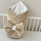 Демисезонный конверт-одеяло Baby Comfort с плюшем Звездочки бежевый - изображение 4