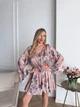 Піжама жіноча трійка халат майка шорти Priscilla Collection L-XL пудра - зображення 4