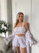 Піжама жіноча трійка халат топ шорти Olivia Collection S-M білий - зображення 1