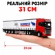 Іграшкова вантажівка з причепом Scania, червона, 31 см — метал, світло, звук, інерція - зображення 3