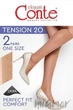 Гольфи жіночі прозорі Conte Tension 20 (2 пари) One Size Bronzo - зображення 2