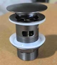 Донный клапан для раковины с переливом Zerix BV-09 GRAY 1 1/4" автоматический Click-Clack (Цвет графит) латунь/нержавейка (MY0415) - изображение 1