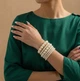 Жіночий браслет манжет із перлів багатошаровий «Aura Pearl» Білий (12099) - зображення 2