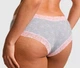 Трусики чики ребристі, сірі з рожевим мереживом по краях (S) Pink Victoria's Secret - зображення 2