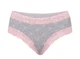 Трусики чики ребристі, сірі з рожевим мереживом по краях (S) Pink Victoria's Secret - зображення 3