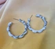 Женские сережки Ромашки Акрил jewelry Серые мраморные - изображение 3