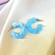 Женские сережки Крученые кольца Акрил jewelry Голубые - изображение 9