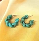Жіночі сережки Кручені кільця Акрил jewelry Бірюзові - зображення 3