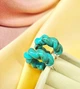 Жіночі сережки Кручені кільця Акрил jewelry Бірюзові - зображення 6