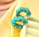 Жіночі сережки Кручені кільця Акрил jewelry Бірюзові - зображення 7