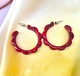 Женские сережки Ромашки Акрил jewelry Крарсные мраморные - изображение 1