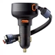 Зарядка для телефонів в авто Baseus Enjoyment Pro Car Charger USB + Retractable C & iP Cable 60W - зображення 1