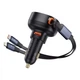 Зарядка для телефонів в авто Baseus Enjoyment Pro Car Charger USB + Retractable C & iP Cable 60W - зображення 7