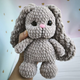 Вязаная плюшевая игрушка Зайчик кролик ручной работы 16 см - изображение 4