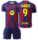 Футбольная форма детская Suarez (Суарес) 9 Barcelona (Барселона) сезон 24/25 28 размер рост 150-155 см красно-синий - изображение 1