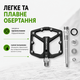 Педалі для велосипеда Rockbros K203 на промопідшипниках із шипами, легкі для MTB і міських велосипедів Чорний - зображення 3