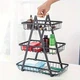 Настільна триярусна фруктівниця Triple Fruit Basket, металева корзина для фруктів та овочів з дерев’яною ручкою, чорна - зображення 7