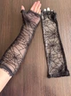 Мереживні довгі мітенки павутинка honey fashion accessories s/m/l чорний (30к067) - зображення 4