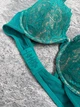 Мереживний бюстгальтер THIRDLOVE Lace Contour Plunge Bra - 75C1/2 - Зелений - зображення 4
