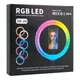 LED лампа Кольцевая светодиодная Led Лампа CRYSTAL RGB 20см с зажимом для тел - изображение 2