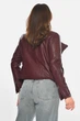 Куртка-косуха женская из экокожи бордового цвета Fashion размер 40 (214055) - изображение 3