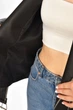 Куртка-косуха женская из экокожи черного цвета Fashion размер 42-44 (214027) - изображение 4