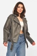 Куртка-косуха женская из экокожи графитового цвета Fashion размер 44-46 (214012) - изображение 2