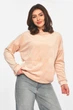 Худи женское велюр бежевого цвета Fashion размер 44-48 (214445) - изображение 2