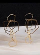 Серьги женские длинные геометрические фигуры Fashion Jewelry Золотистые 20463 - изображение 2