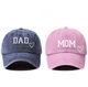 Комплект кепок бейсболка парная Папа Мама Love (Dad Mom) 56-60р Синий+розовый (9090) - изображение 2