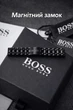 Чоловічий браслет Hugo Boss чорний з нержавіючої сталі подарунковий набір з коробкою для щоденного носіння - зображення 2