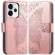 Чохол-книжка з малюнком UniCase Butterfly Pattern для OPPO Reno 15 F/FS - Rose Gold - зображення 1