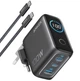 Зарядний пристрій Anker B121-BGZ1 GaN Charger 100 W, 2xUSB-C, 1xUSB-A, Display + кабель USB Type-C - зображення 1