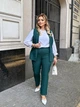Костюм тройка женский классический popluzhnaya ДЕФ32517 зелёный 60 - изображение 2