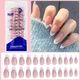 Камуфлирующие гелевые типсы френч для наращивания ногтей 24 шт (Nude Glossy Миндаль) - изображение 5