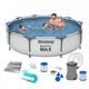 Каркасний басейн Bestway 56408 Steel Pro MAX 305x76 см з фільтр-насосом круглий сімейний басейн для дачі об'ємом 4678л для дорослих та дітей 3м для каркасні басейни дитячі металевий каркас 2025 року бествей - зображення 4