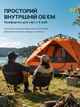 Автоматическая туристическая палатка 4-местная 210×210×145 см для кемпинга, рыбалки и пикника с москитной сеткой, вентиляцией и PU 2000 мм (хаки) - изображение 5