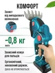 Акумуляторний кущоріз для стрижки кущів, трави Moochi. Садовий триммер для кущів 2в1 з двома насадками та 2 АКБ 21В до 60хв. - зображення 9