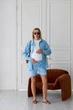 Льняные шорты для беременных Cancun 4XL/5XL Lullababe голубой - изображение 4