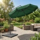 Садова парасолька GARDEN 3.5 м з куполом 3.5 м, регулювання висоти та нахилу, міцний сталевий каркас, водовідштовхувальний поліестер 180–200 г/м², Зелений колір, в комплекті захисний чохол. - зображення 1