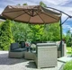 Садова парасолька GARDEN 3.5 м, складна з механізмом CRANK, регулювання нахилу та висоти, сталевий каркас, водовідштовхувальний поліестер, 8-сегментний купол, Коричневий колір, з чохлом - зображення 6