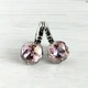 Серьги Hand Made винтажные с кристаллами Swarovski розово-сиреневого оттенка - изображение 1