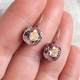 Серьги Hand Made винтажные с кристаллами Swarovski розово-сиреневого оттенка - изображение 2