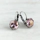Серьги Hand Made винтажные с кристаллами Swarovski розово-сиреневого оттенка - изображение 4