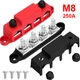 Розподільний блок Bus Bar 250A 12-48V DC — 4 шпильки M8, комплект 2 шт. (червоний + чорний) - зображення 6
