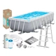 Каркасный бассейн прямоугольной формы Intex 26788 Prism Frame Pool 400x200x100 см, 6836 л, с фильтром и насосом сборный бассейн для дома, дачи и отдыха - изображение 6