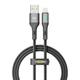 Кабель для зарядки и обмена данными USB Yoki YK-LE17 LED Series USB/Lightning 12W 2.4A/5V 1.2 m Black - изображение 1